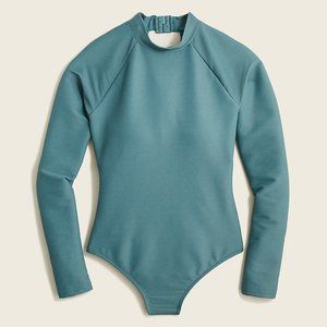 BNWT NEW J.Crew made Active ribbed long-sleeve one-piece bathing swim suit top 4